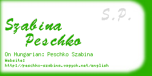 szabina peschko business card